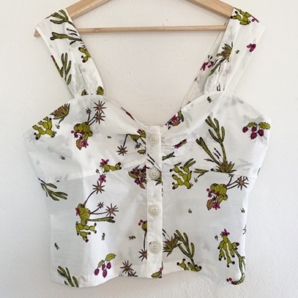 Modcloth White Floral Crop Top